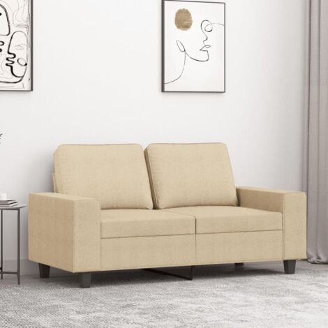 vidaXL 2-Sitzer Sofa Creme 120 cm Stoff