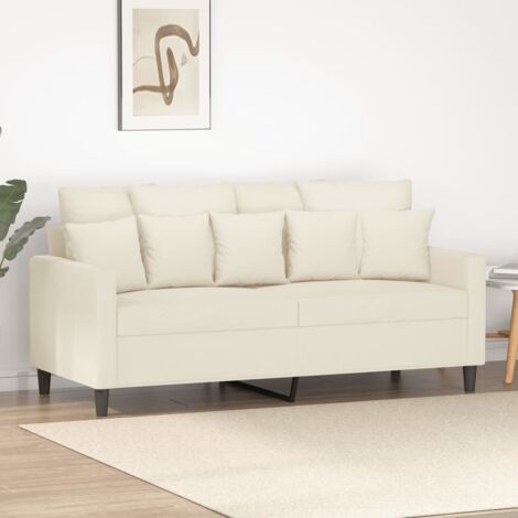 vidaXL 2-Sitzer Sofa Creme 140 cm Samt