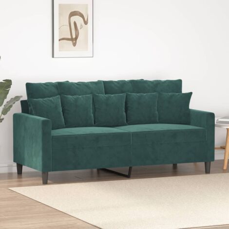 vidaXL 2-Sitzer Sofa Dunkelgrün 140 cm Velours