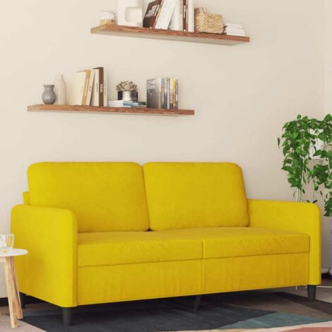 vidaXL 2-Sitzer Sofa Gelb 140 cm Velours