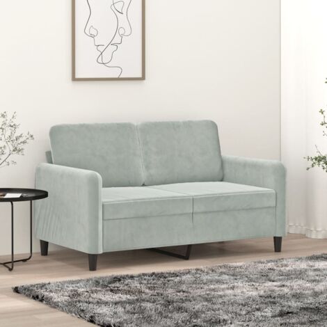 vidaXL 2-Sitzer Sofa Hellgrau 120 cm Samt