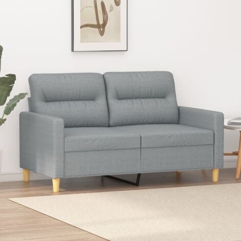 vidaXL 2-Sitzer Sofa Hellgrau 120 cm Stoff