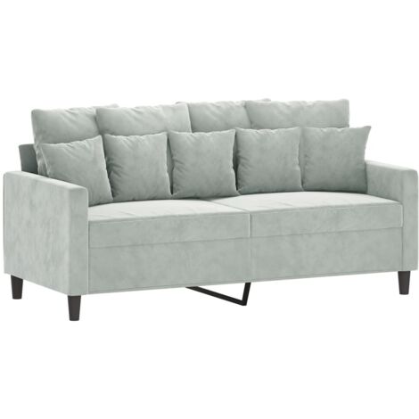 vidaXL 2-Sitzer Sofa Hellgrau 140 cm Samt