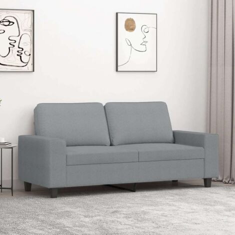 vidaXL 2-Sitzer Sofa Hellgrau 140 cm Stoff