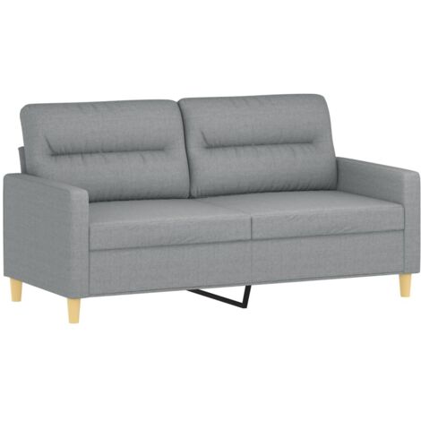vidaXL 2-Sitzer Sofa Hellgrau 140 cm Stoff