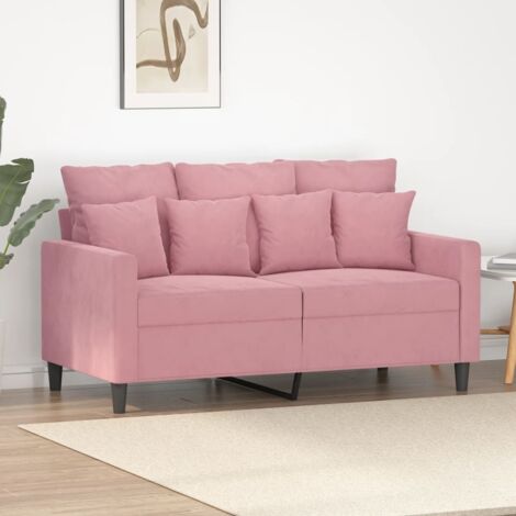 vidaXL 2-Sitzer Sofa Rosa 120 cm Samt