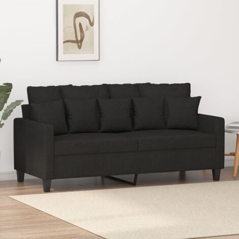 vidaXL 2-Sitzer Sofa Schwarz 140 cm Stoff