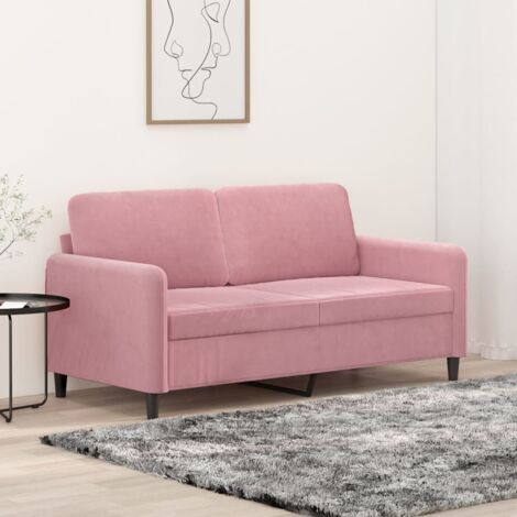 vidaXL 2-Sitzer Sofagarnitur Rosa 140 cm Samt