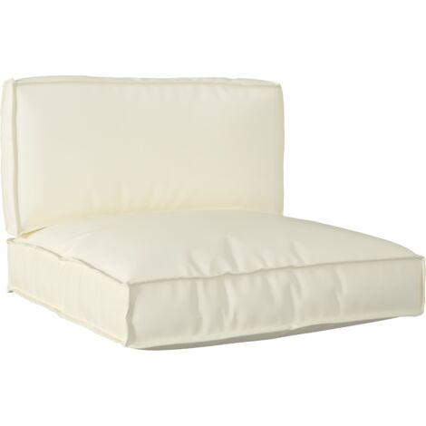 vidaXL 2 Teiliges Palettenkissen Set Creme Oxford-Stoff
