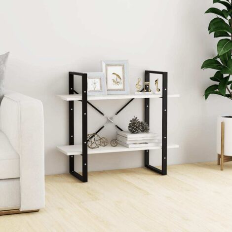 vidaXL 2-Tier Book Cabinet White 80x30x70 cm Solid Wood Pine