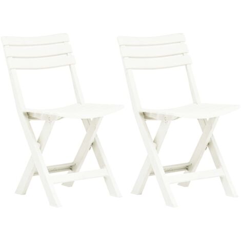 vidaXL 2er Set Klappbare Gartenstühle Weiß
