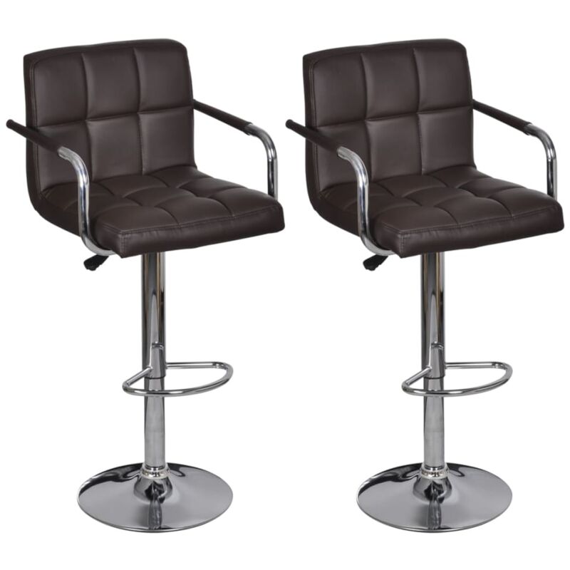 Tabourets de Bar 2 pcs Similicuir Marron