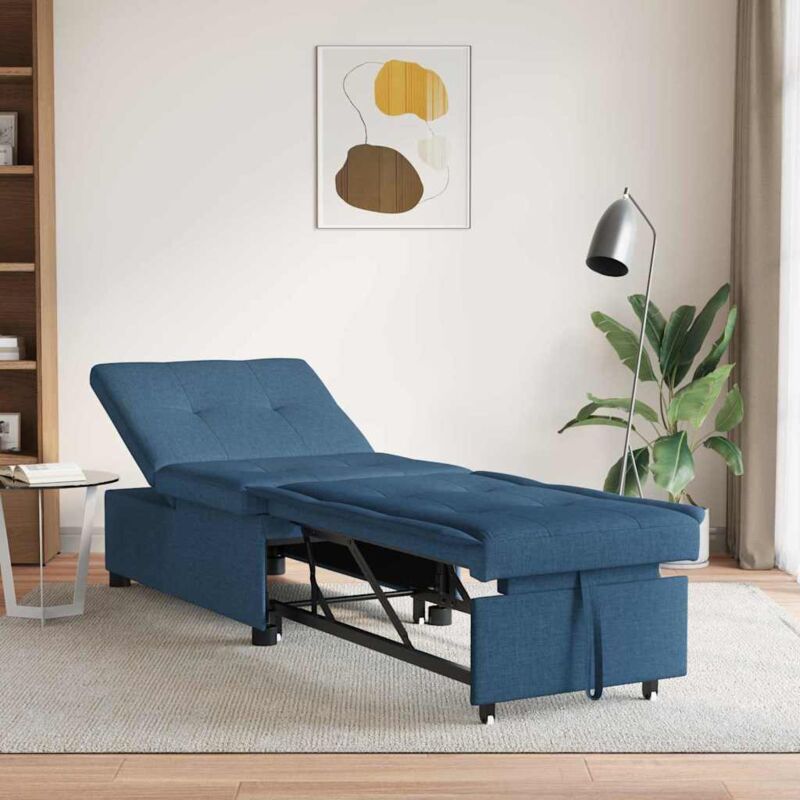 Sofa Bed Blue 194 X 67 X 37 Cm Fabric Vidaxl