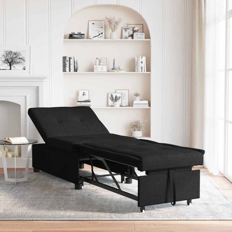 Sofa Bed Black 194 X 67 X 37 Cm Fabric Vidaxl