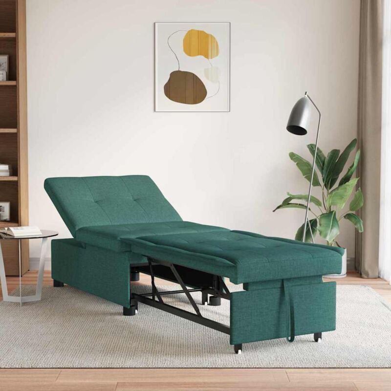 Sofa Bed Dark Green 194 X 67 X 37 Cm Fabric Vidaxl