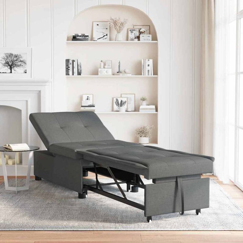 Sofa Bed Dark Grey 194 X 67 X 37 Cm Fabric Vidaxl