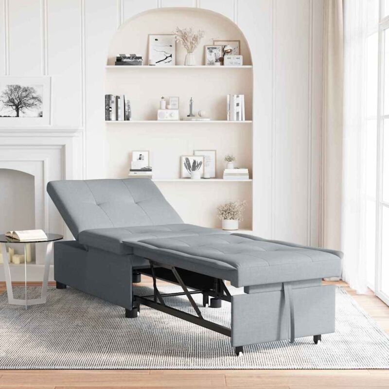Sofa Bed Light Grey 194 X 67 X 37 Cm Fabric Vidaxl