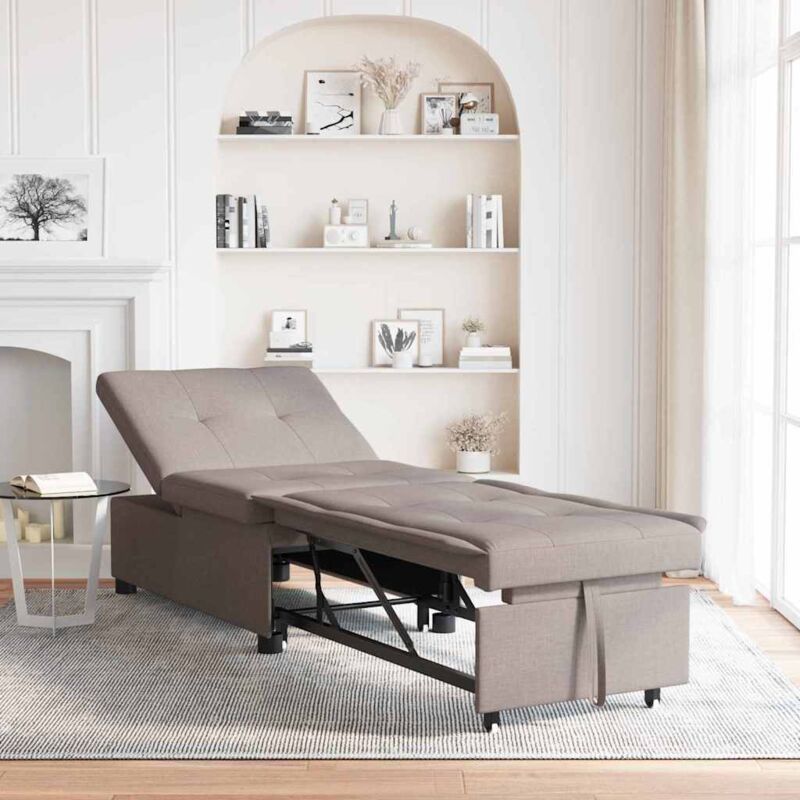 Sofa Bed Taupe 194 X 67 X 37 Cm Fabric Vidaxl