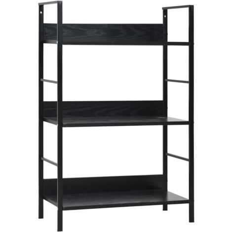 vidaXL 3-Layer Book Shelf Black 60x27,6x90,5 cm Engineered Wood