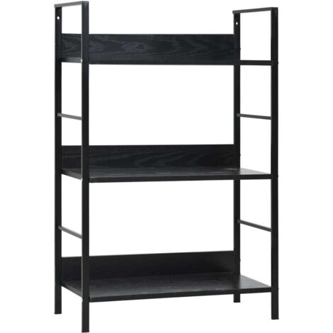 vidaXL 3-Layer Book Shelf Black 60x27,6x90,5 cm Engineered Wood