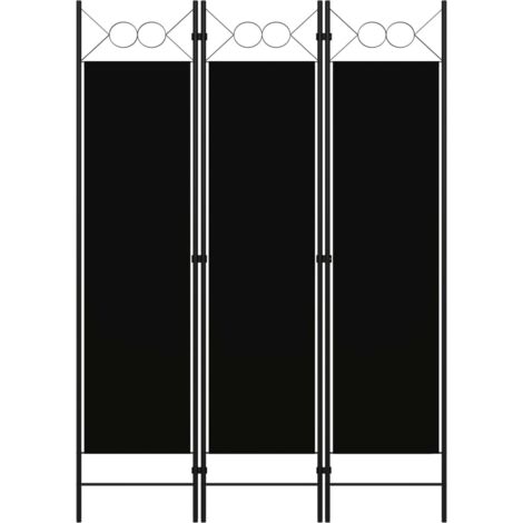 vidaXL 3-Panel Room Divider Black 120x180 cm