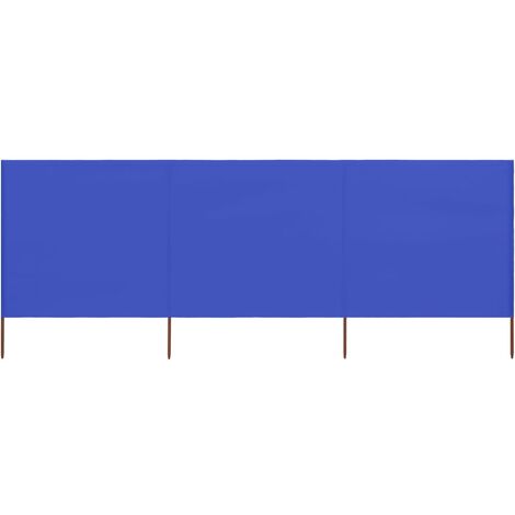 main image of "vidaXL 3-panel Wind Screen Fabric 400x80 cm Azure Blue - Blue"