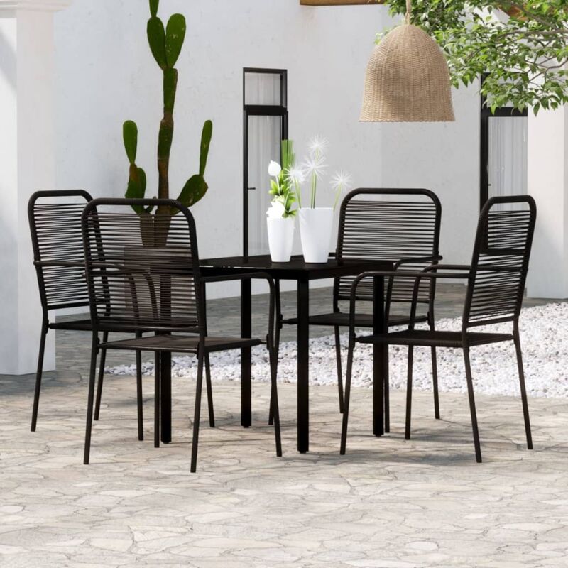 Vidaxl - 5 Piece Garden Dining Set Black