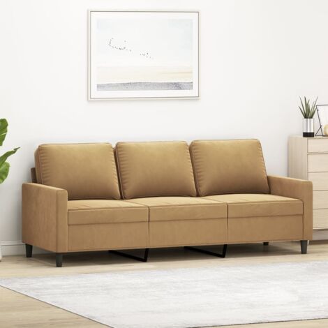 vidaXL 3-Sitzer Sofa Braun 180 cm Samt