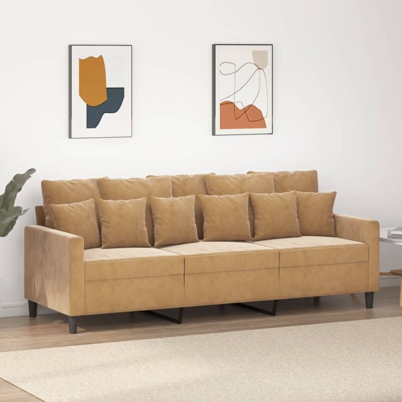 3-sitzer-sofa Braun 180 Cm Samt Vidaxl