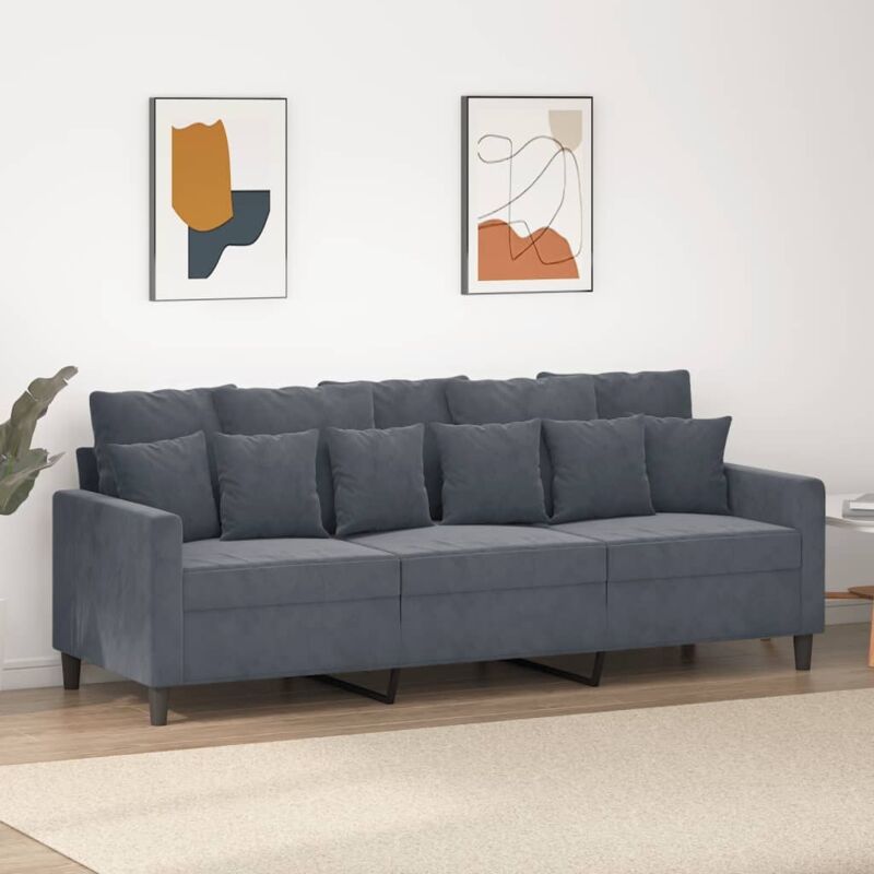 3-sitzer-sofa Dunkelgrau 180 Cm Samt Vidaxl 54841