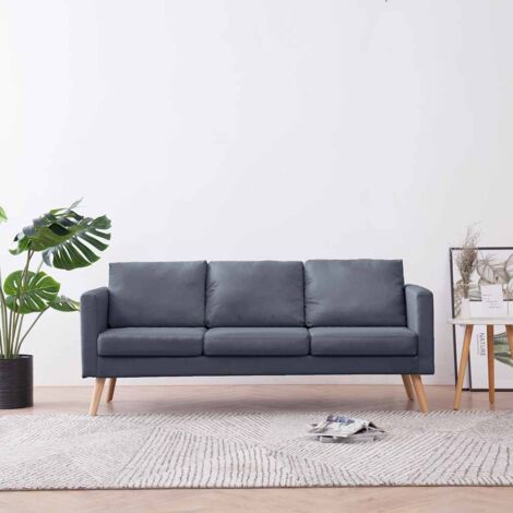 vidaXL 3-Sitzer Sofa Dunkelgrau