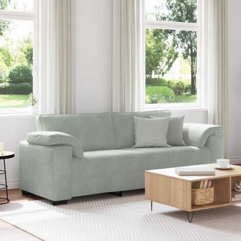 vidaXL 3-Sitzer-Sofa Hellgrau 178 cm Samt
