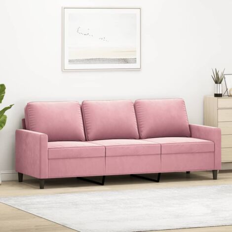 vidaXL 3-Sitzer Sofa Rosa 180 cm Samt