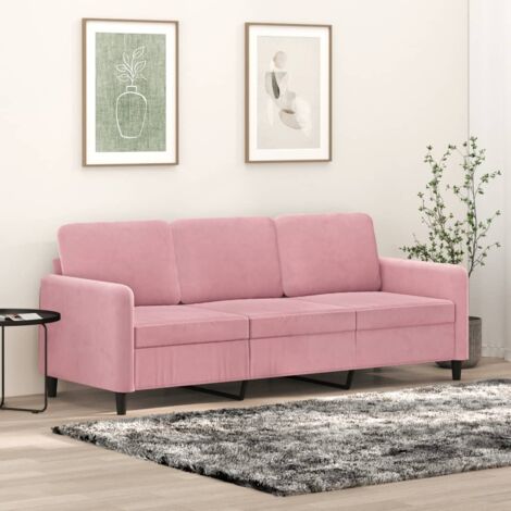 vidaXL 3-Sitzer Sofa Rosa 180 cm Samt