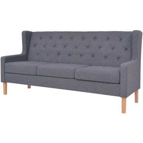 vidaXL 3-Sitzer Sofa Stoff Grau
