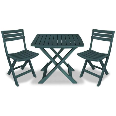 vidaXL 3-tlg. Bistro-Set Klappbar Kunststoff Grün