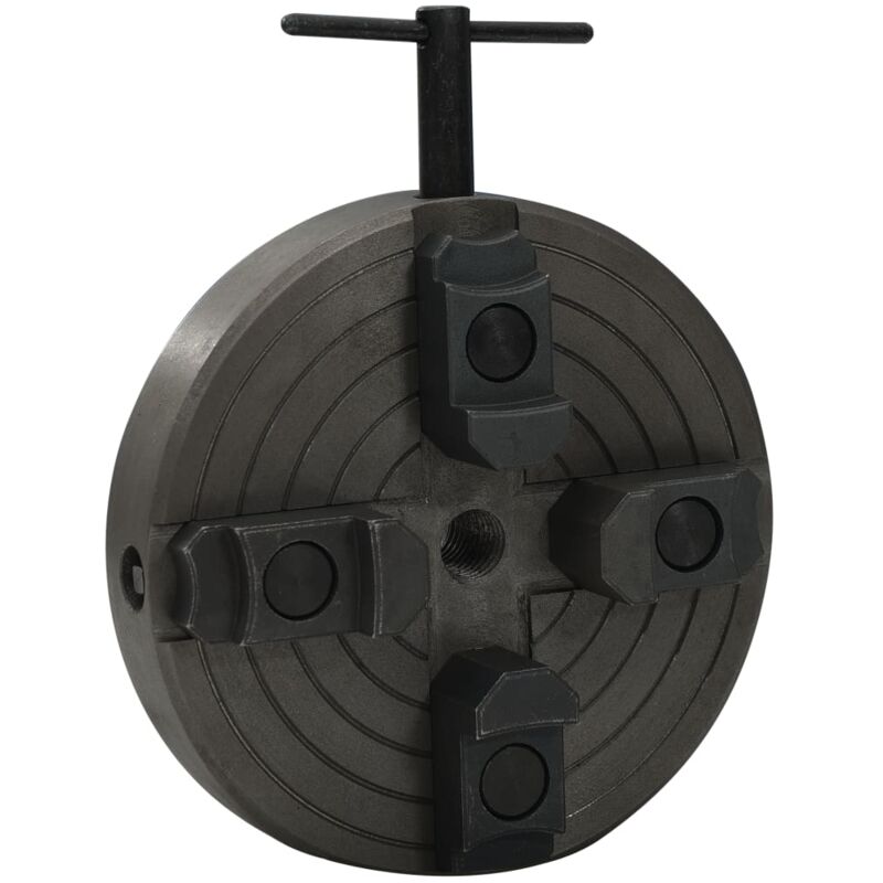 4 Jaw Wood Chuck with M18 Connection Steel Black 150x63 mm Vidaxl