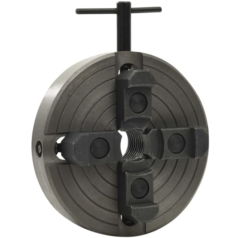 4 Jaw Wood Chuck with M33 Connection Steel Black 150x63 mm Vidaxl