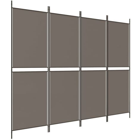 vidaXL 4-Panel Room Divider Anthracite 200x180 cm Fabric