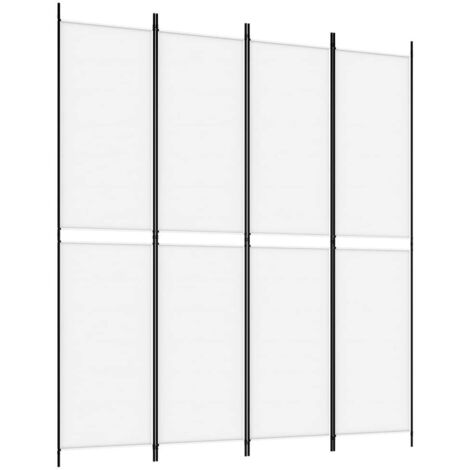 vidaXL 4-Panel Room Divider White 200x220 cm Fabric
