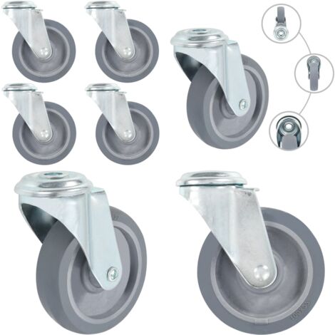 vidaXL 4 pcs Roulettes pivotantes à trou de boulon 100 mm