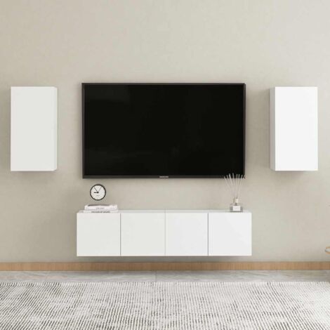 vidaXL 4 Piece TV Cabinet Set White Engineered Wood (804509+803327)