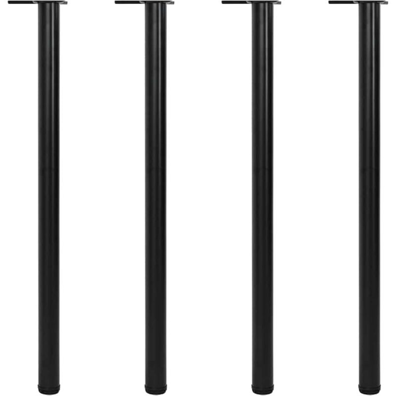 4 pieds de table réglables en hauteur Noir 1100 mm