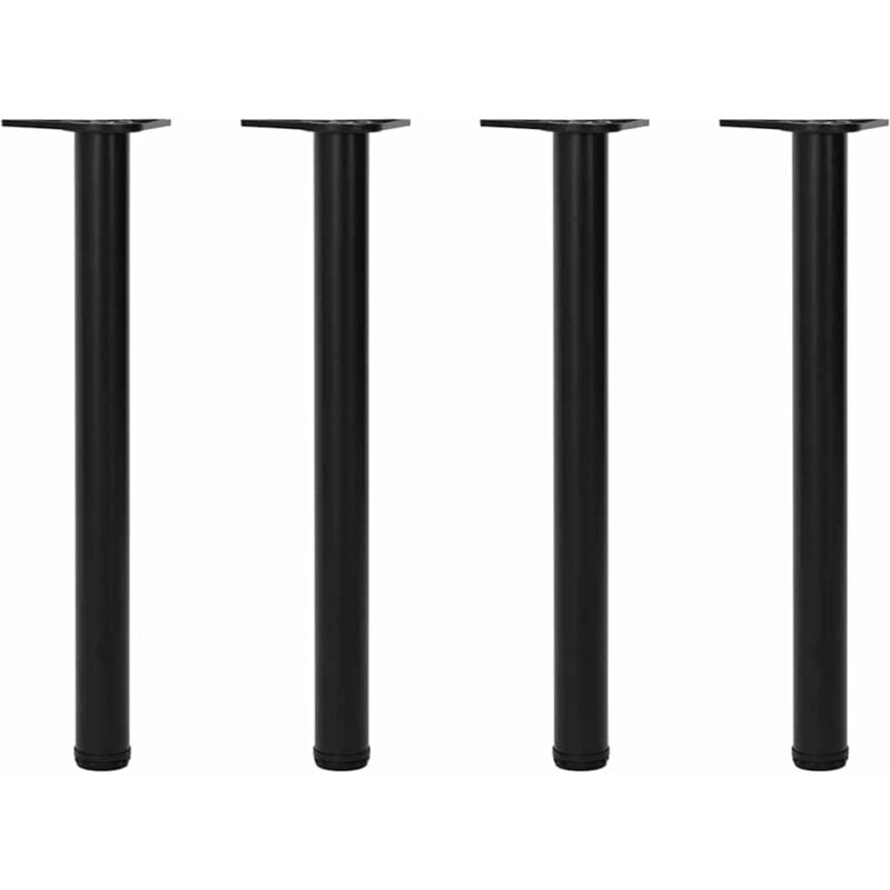 4 pieds de table réglables en hauteur 710 mm Noir Vidaxl