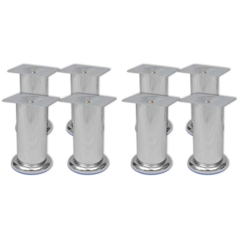 Vidaxl - Pieds ronds de canapé 8 pcs Chrome 120 mm