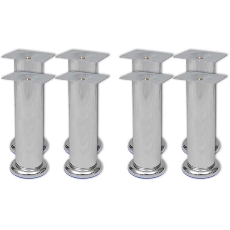 Vidaxl - Pieds ronds de canapé 8 pcs Chrome 180 mm
