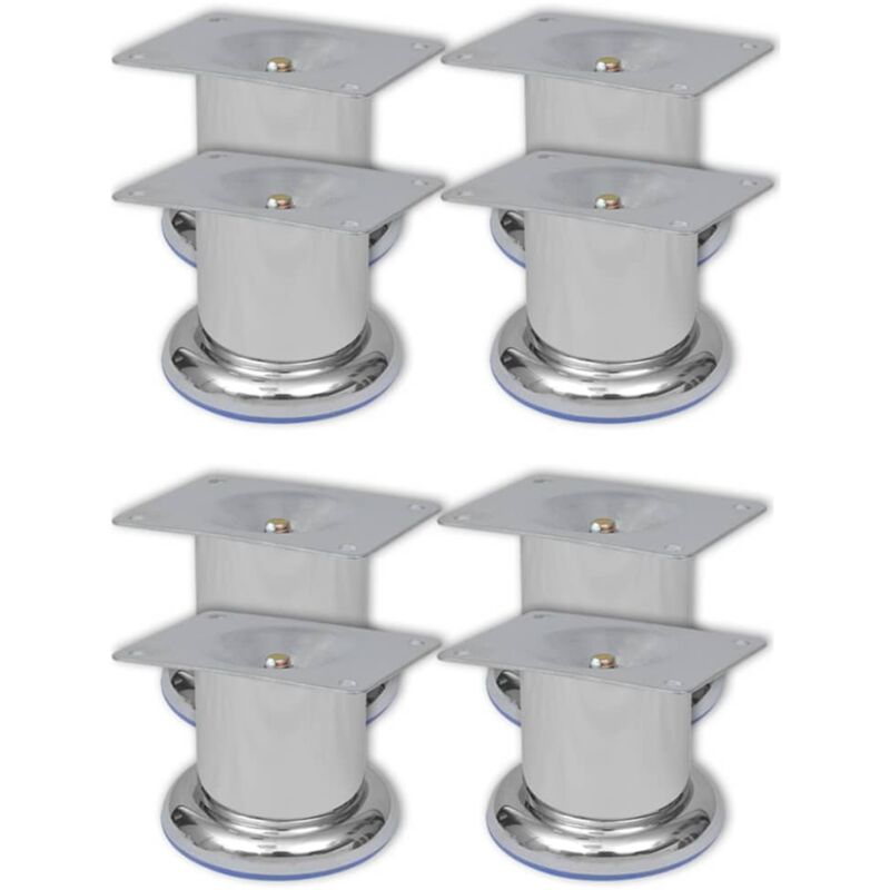 Pieds ronds de canapé 8 pcs Chrome 60 mm Vidaxl