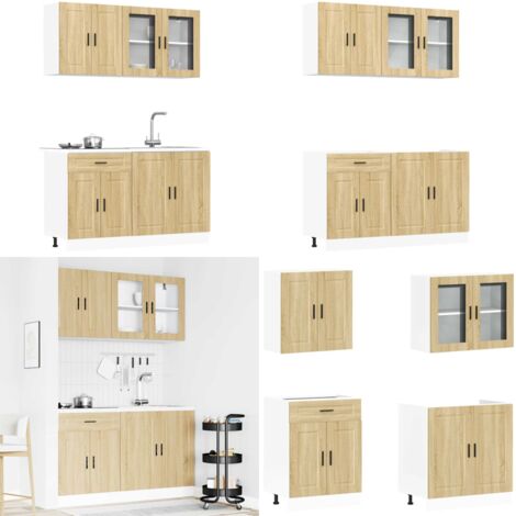 vidaXL 4-tlg. Küchenschrank-Set Kalmar Sonoma-Eiche Holzwerkstoff