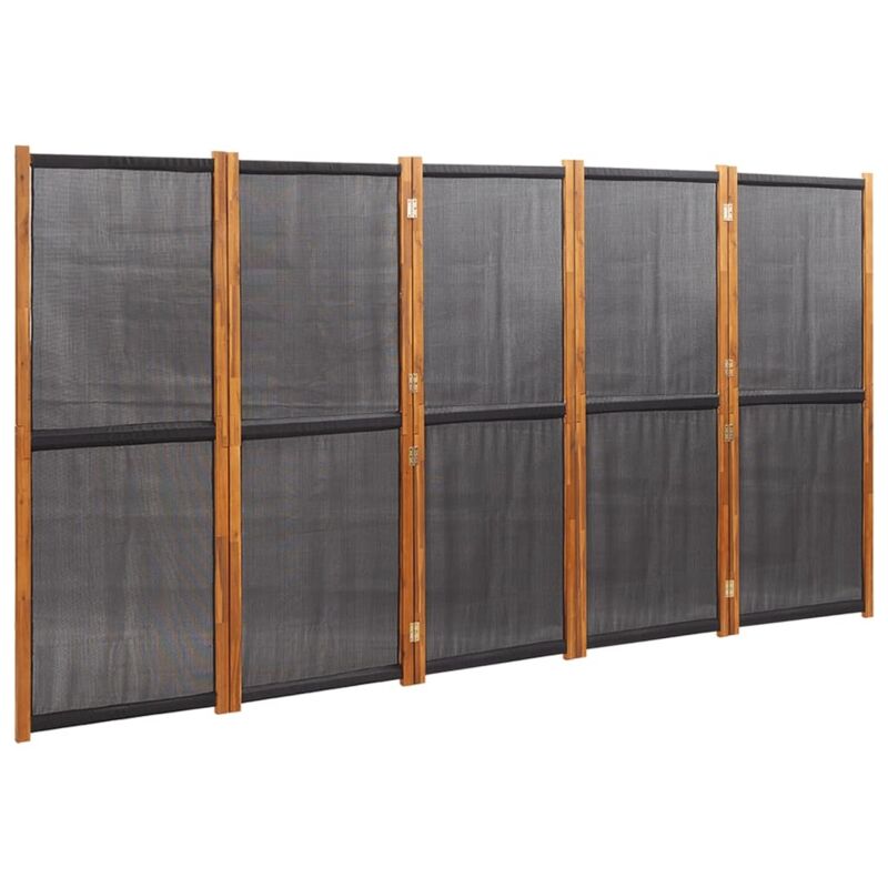 5-tlg. Raumteiler Schwarz 350x180 Cm Vidaxl