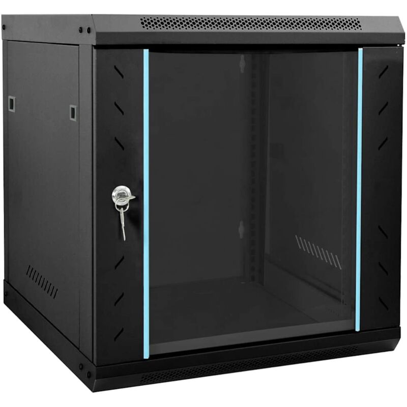 Network Cabinet With Storage Black 53 X 60 X 60 Cm Steel Vidaxl
